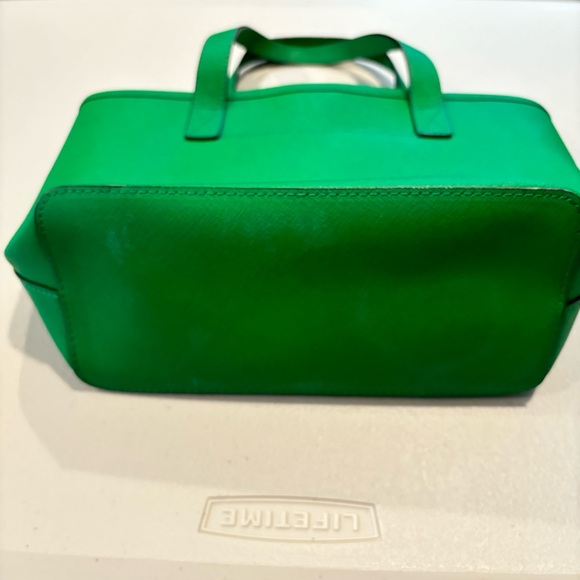 Michael Kors Small Carryall Tote Kelly Green leather MK Purse Handbag - Picture 4 of 7